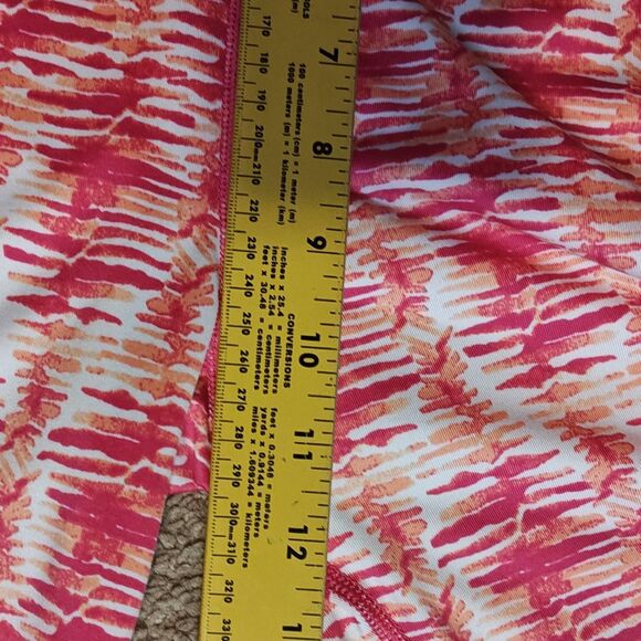 Vineyard Vines Performance Leggings Womens XL Pink/Orange Print Back Zip Pocket - Picture 7 of 9